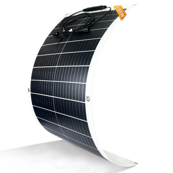 100w Flexible Solar Panel 12v For Caravan Rv Boat Cabin Home Camper Van Shed Uk