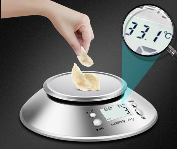 Mesure du corps 0,5 kg Poids unitaire Balance de cuisine en acier inoxydable avec bol 5 kg / 1g Capacité