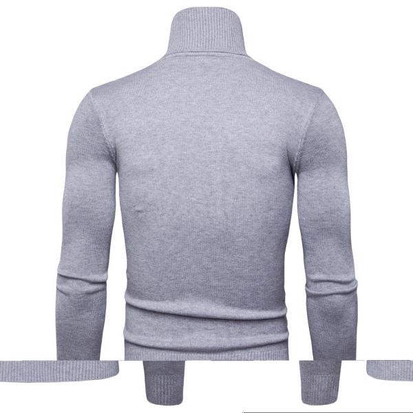 2022 Men's Solid Color Sweater with Two Lapels and High Elastic Material Function