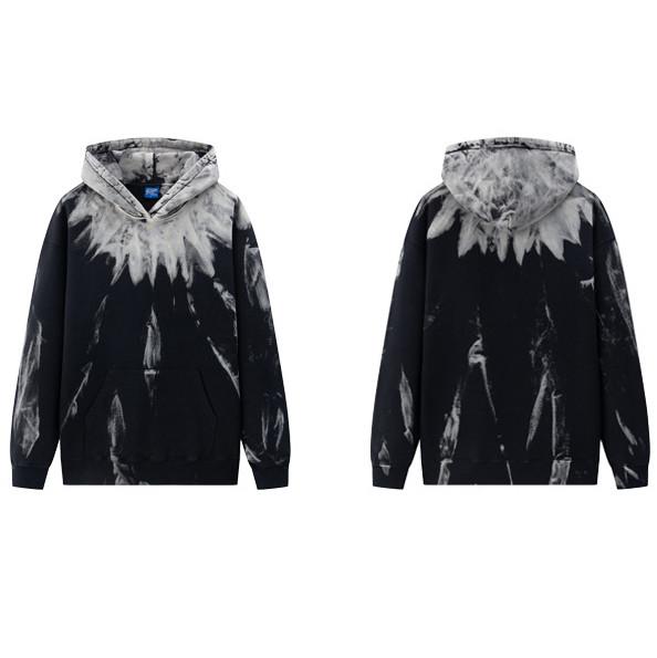 Camisola de algodão pesado com capuz 3D Impressão Puff Inverno Graffiti Gradiente Pullover Homens Mulheres