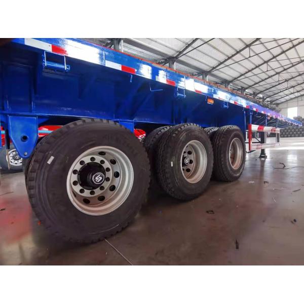 3 Axles Flat Truck Semi Trailers 80 Tons Flatbed Trailer Container