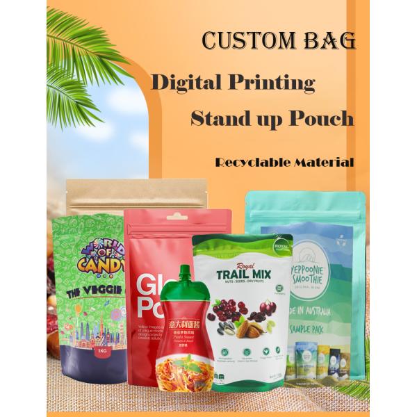 Custom Reseal Plastic Aluminum Foil Dry Food Packaging Stand up Pouch Snack Cashew Nuts Packaging Bags With Zipper