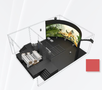 High Brightness 6800 ANSI Lumens Curved Screen Cinema with Six Degree of Freedom Dynamic Seat and Dual Screen Fusion Technology