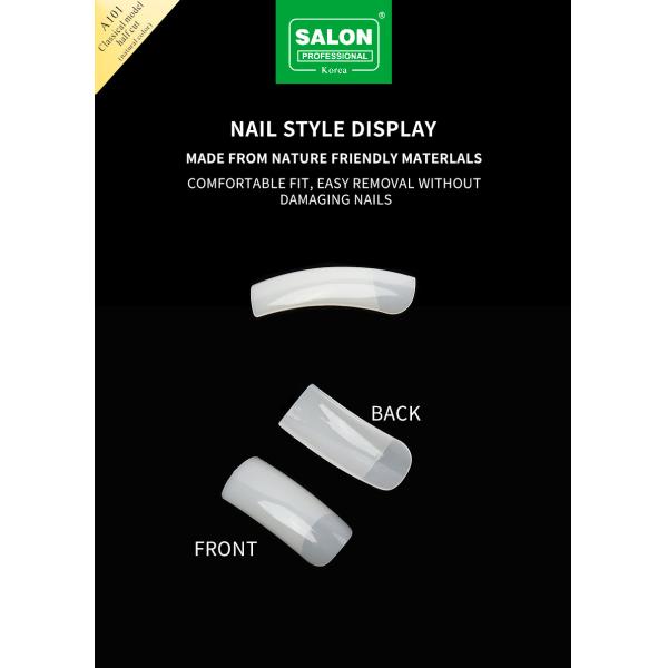 A101 Natural Color Full Cover False Nails Tips for Professional French Manicure Style
