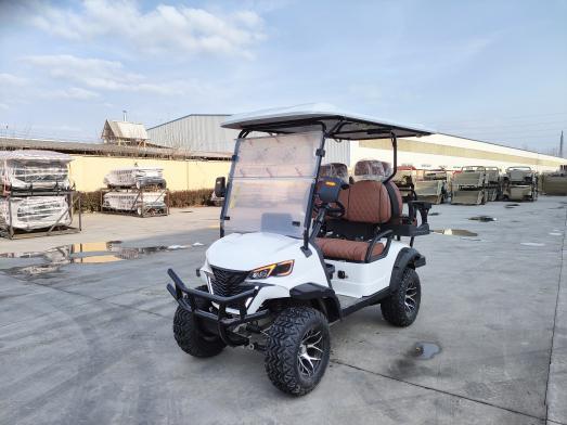 Carton de golf tout-terrain avec phares LED Certifié CE 60V 100Ah batterie au plomb acide