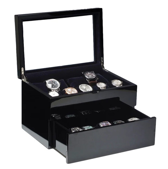Rigid Luxury Wrist Watch Packaging Box Black Color High End Style