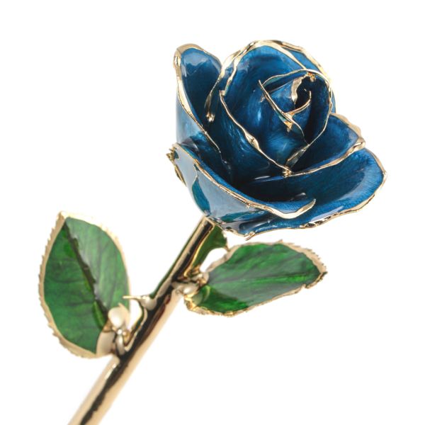 24k Gold Plated Rose Dark Blue Eternal Rose Gift Manufacturer Wholesale Valentine's Day Christmas Creative Ornaments