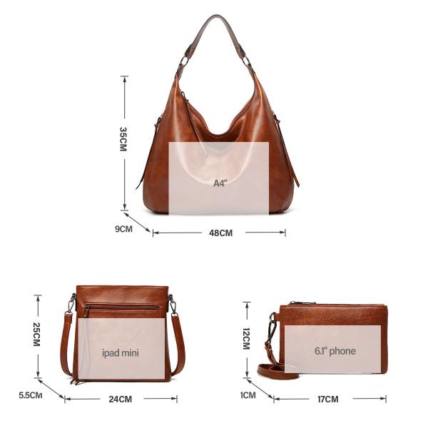 Vintage Leather Tote Crossbody Bag The Perfect Addition to Your Daily School Life