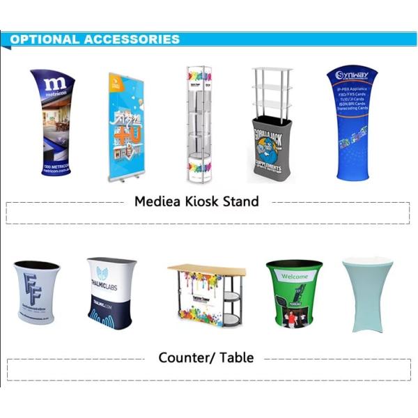 Polyester Fabric Convention Exhibit Displays Heat Transfer Printing Curved Shape