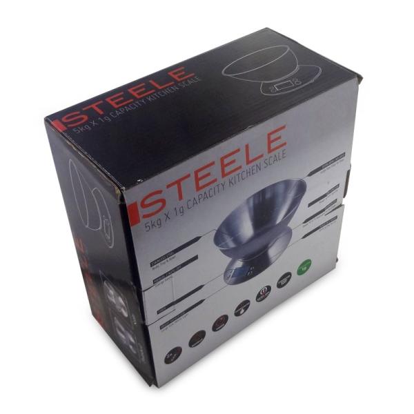 2*AAA Batería Plata 5000g Balanza de alimentos de cocina digital multifuncional con tazón Balanza de plataforma LCD de acero inoxidable portátil