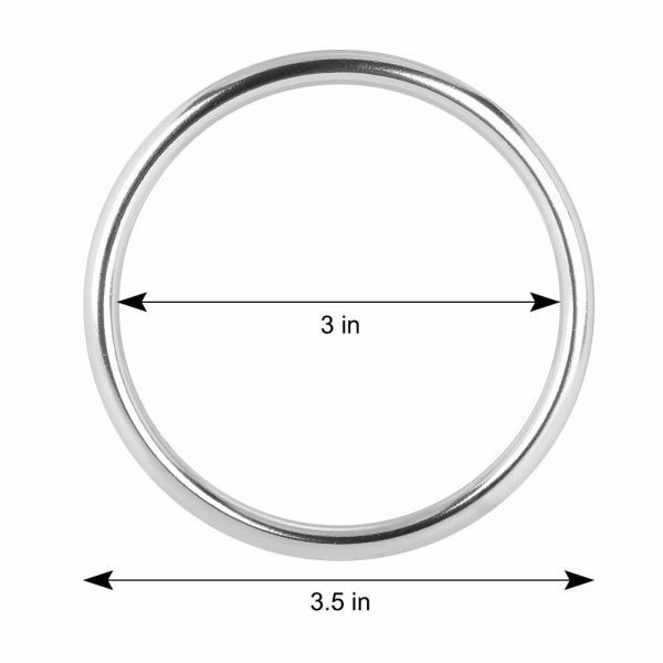 Customizable Silver Aluminum Sling Ring Inner Diameter 3 Inch 2 Pcs For Infant Wrap Carrier