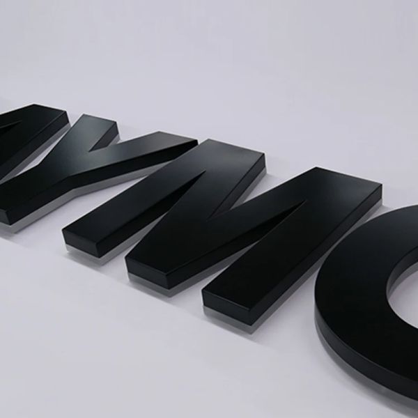Custom 3D Black Backlit LED Channel Letters Sign for Business