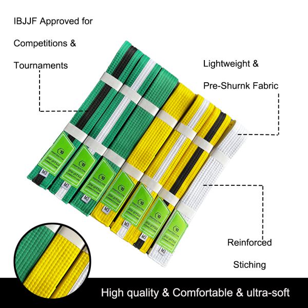 Kids And Adults 240gsm Fabric Weight Judo Belt With Custom Logo