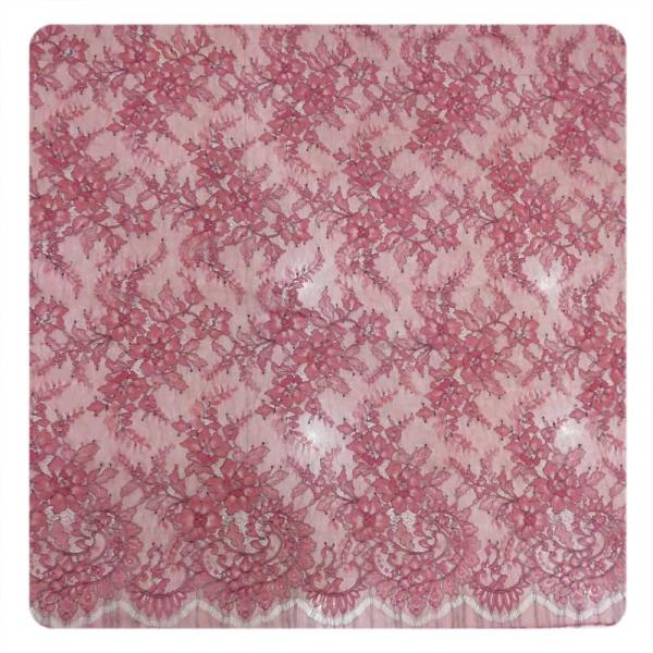 Coloured Designs Chantilly Lace For Wedding Dresses , French Lace Fabric