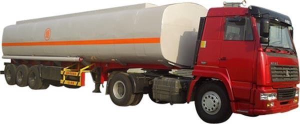 Carbon Steel Oil Storage Tank , Oil Tanker Trailer With Leaf Spring Suspension