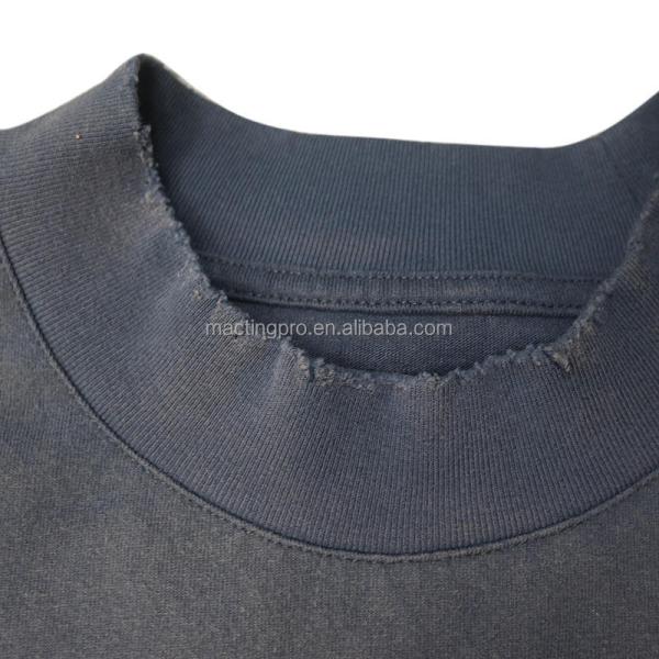 Vintage Wash Tee Shirts Needle Detection Oversized Mens Distressed T Shirt