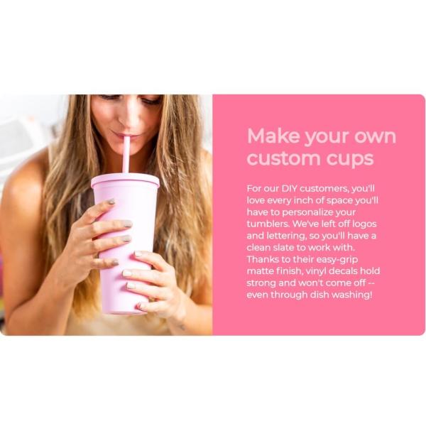 22 Ounces Colorful Iced Coffee Travel Mug With Straw Personalized Plastic Tumblers For Parties Birthdays Leak Proof Splash Proof And Easy To Clean