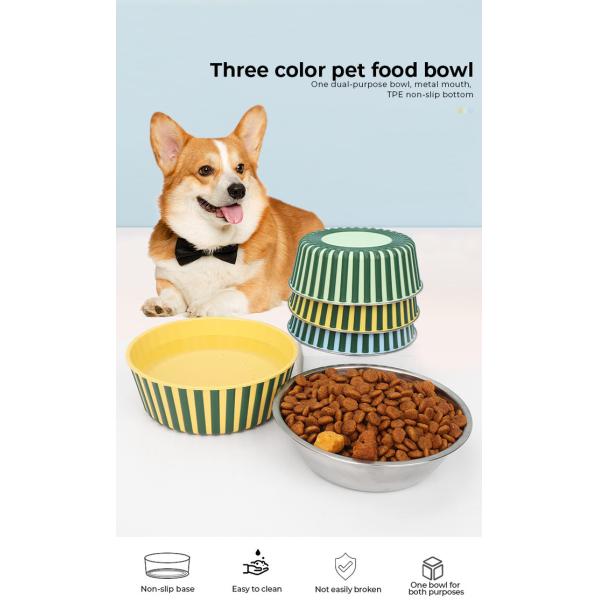 Wholesale Stainless Steel Pet Bowls anti-slip cat feeding bowls Dog Bowls
