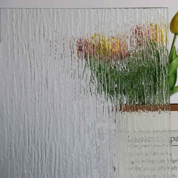 8mm 12mm 10mm Frosted Fluted Glass For Cabinet Doors  Embossed Pattern