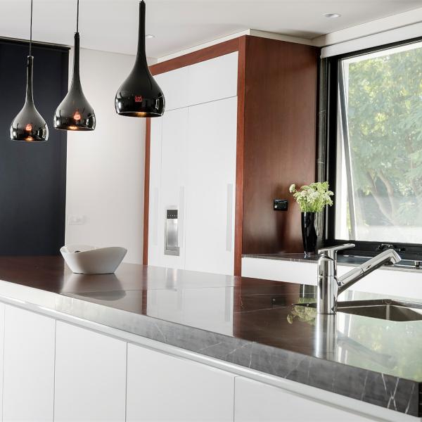 PVC Vinyl Flat Panel Kitchen Cupboards Furniture Islands Handless Kitchen Cabinets