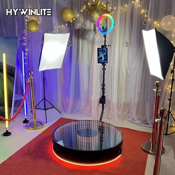 led light 100cm Diameter 360 LED Photo Booth With Free Flight Case