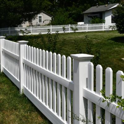 UV Resistant Plastic Picket Fence Environmental Friendly For Outdoor Pvc White Fence