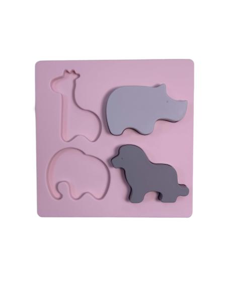 FDA Certified Silicone Baby Toys Plush Different Animal Puzzle Eco Friendly With Size Is 15*15*3cm And Weight Is 220Gram
