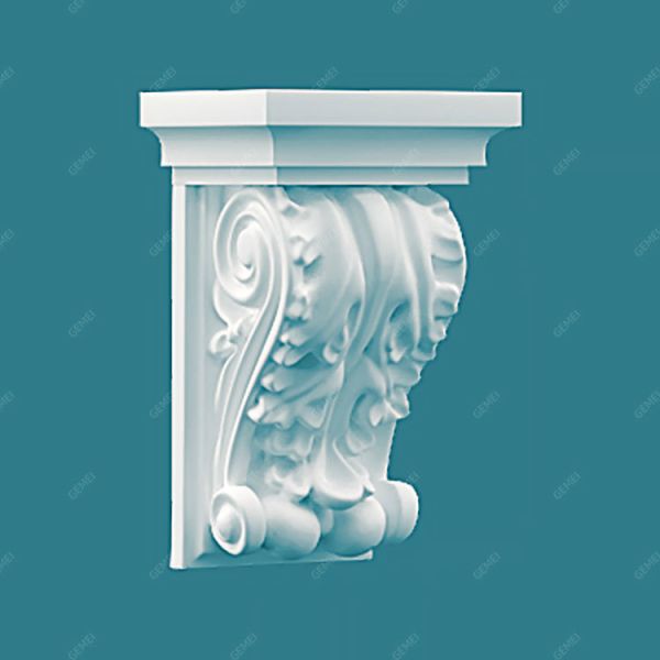 GL-6003 Wood Carving Brackets Carved Designs Decorative Corbels For Exterior