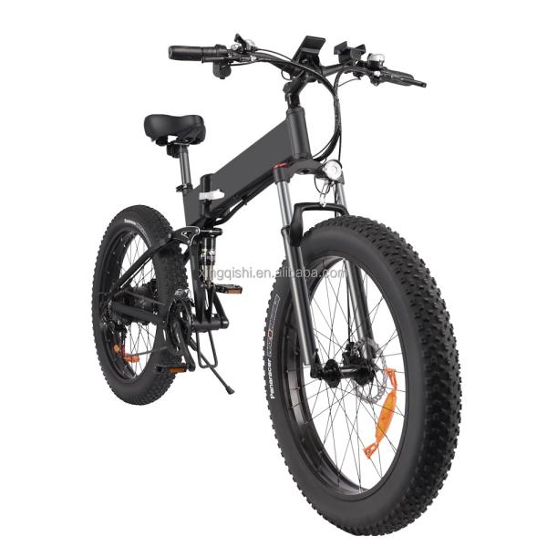 Folding 750Watt Fat Tire Electric Mountain Bike Snow Electric Bicycles