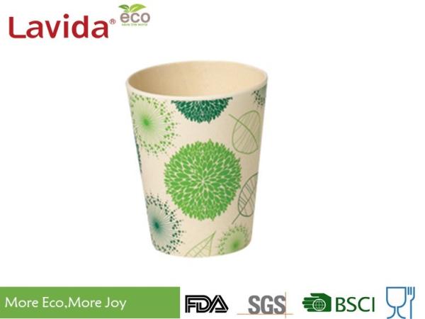 Small 10oz 285ml Round Bamboo Fiber Cup , Bamboo Fibre Coffee Cup For Home / School