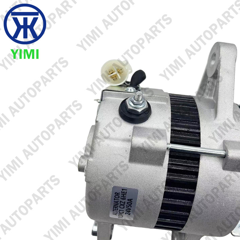 24V 40A/50A Alternator / Generator Assembly 1-81200420-2 1812004202 1-81200442-0 For ISUZU 10PC1 10PD1 CXZ GIGA — OEM Nikko Spec With Twin-Leg Mount & 82mm Pulley