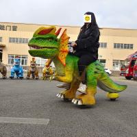 Electric Coin Operated Animatronic Dinosaur Ride Scooter for Amusement Park