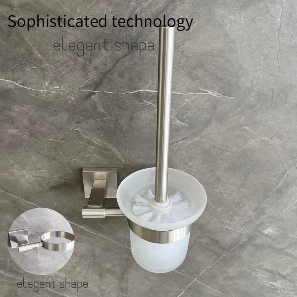 Luxury Bath Room Metal Toilet Brush Holders Wall Mounted Stainless Steel 304