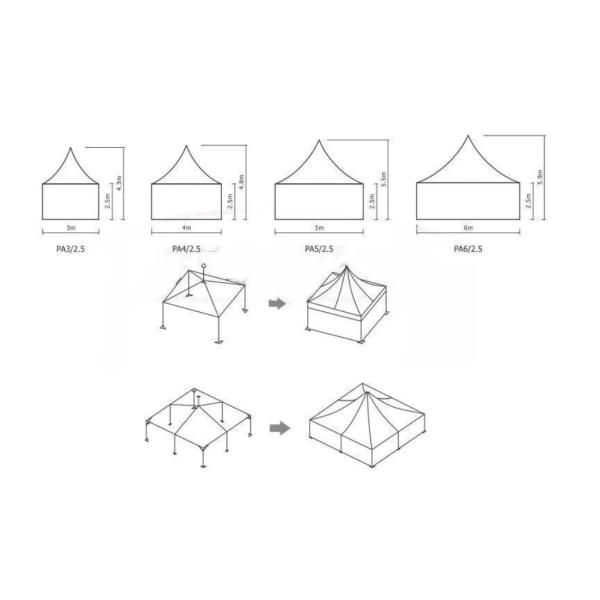 Водонепроницаемая алюминиевая наружная мобильная пагода для выставки свадебных мероприятий