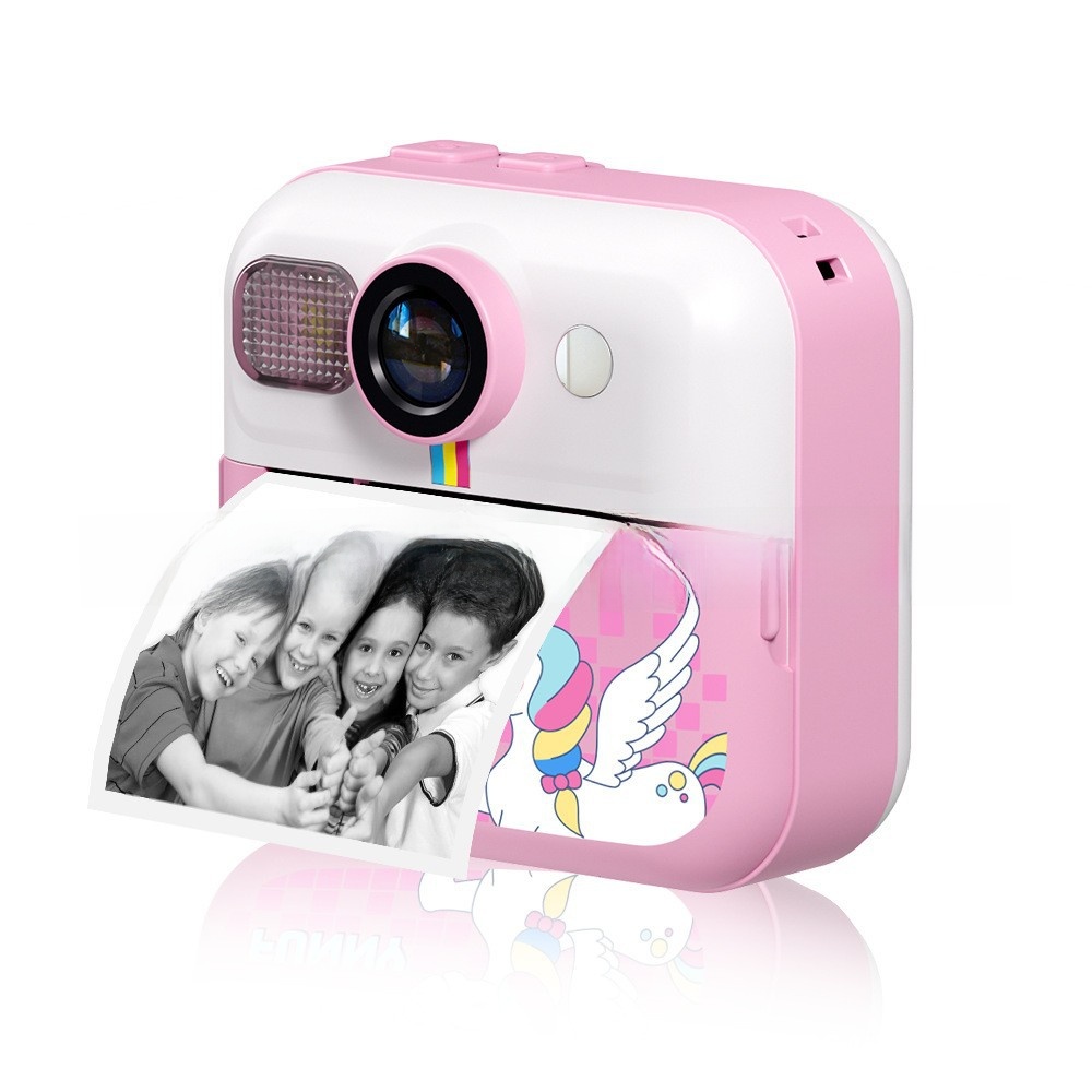 Instant Print Children's Digital Thermal Mini Camera with CMOS Sensor MicroSD Plastic 4K Video 2.4