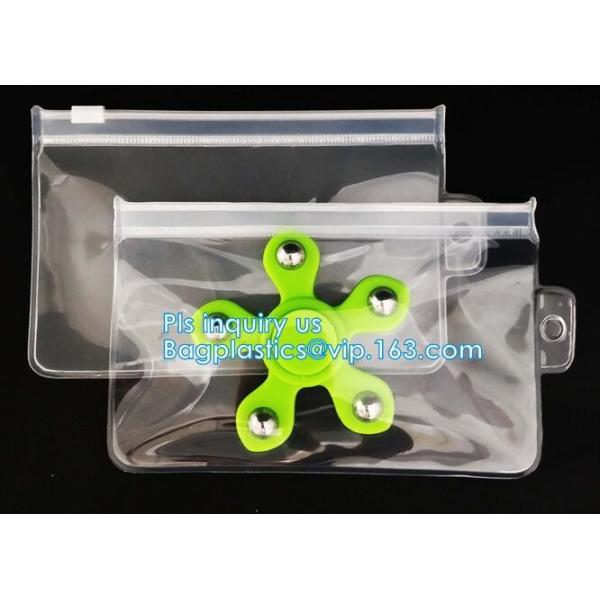 Zipper Pouch Plastic Cosmetic Bag Pouch Vinyl Slider Zipper Bag, Zipper slider clear shopping plastic packaging bags