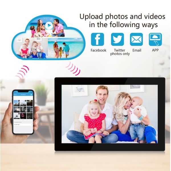 Android 8.1 WiFi Cloud Touch Screen Digital Photo Frames 10 Inches