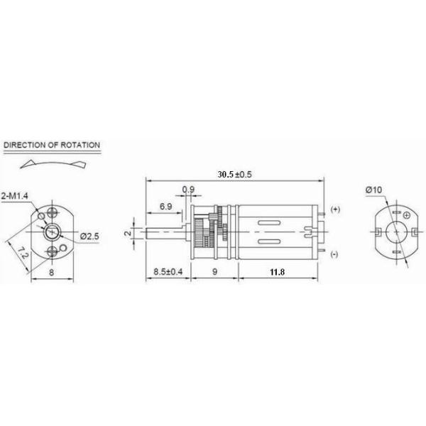 4.5V / скорость номинальной нагрузки мотора ГМ10Ф-М10ВА 160мА 70РПМ шестерни червя ДК металла 1.5В