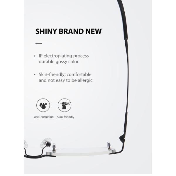 Свет ультра облегченного без оправы Очки титана анти- голубой прочный