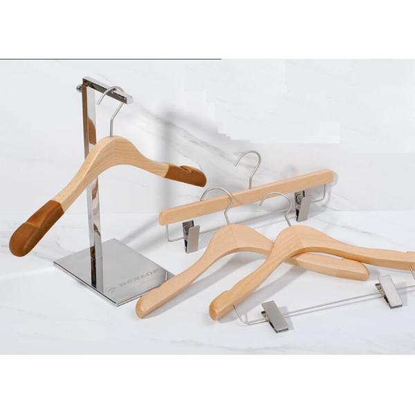 Custom Heavy Duty Clothing Store Hangers , Wooden Retail Hangers With Lint