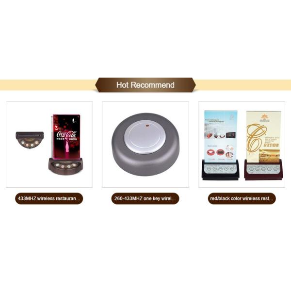 433MHZ luz LED sistema de llamada inalámbrico de equipos de restaurante con tres teclas en el lado doble