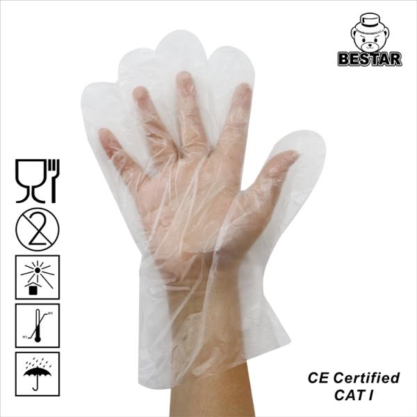 Waterproof HDPE Polythene Plastic Disposable Hand Gloves 11micron