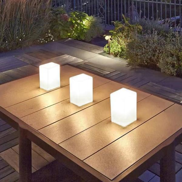 RGB Color Changing Outdoor LED Cube Light USB Charging Controlled By Remote Control