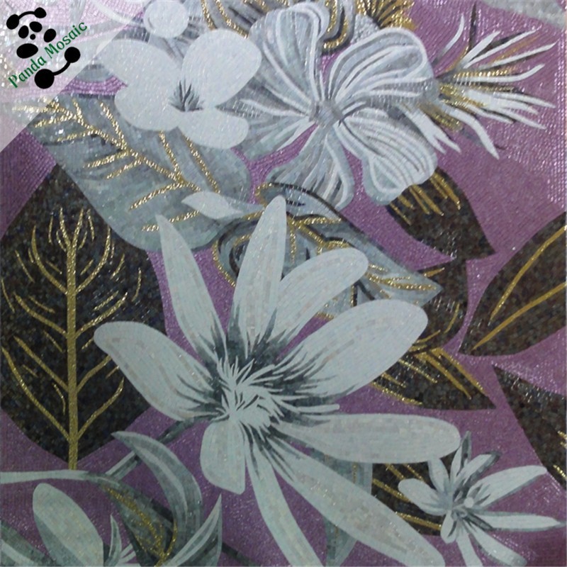MB SMM08-B Glass Mosaic Art Wall Tile Handmade Tile Glass Painting Pictures Flower Mosaic Bedroom Mural
