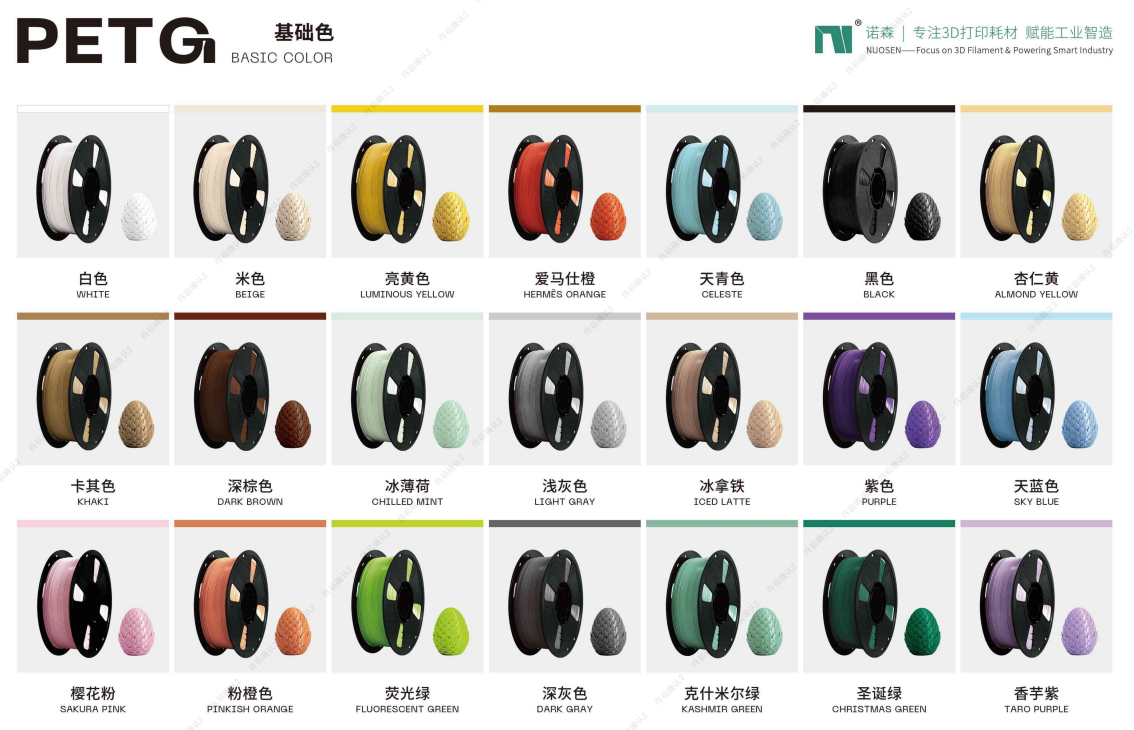 Factory-direct PETG 3D Printing Filament, 1.75mm; Easy To Print, High Precision, Beginner-friendly.