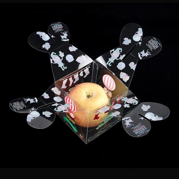Transparent PET Square Shape Candy Box for Christmas Decoration and Gift Packaging