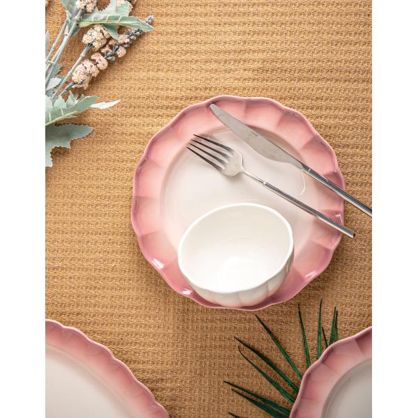 Потрясающие розовые керамические тарелки, набор из 6 посуды для специальных случаев и подарков