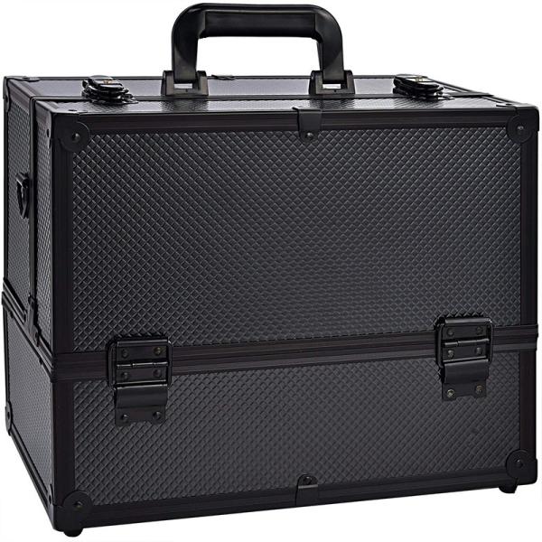 Adjustable Aluminum Makeup Vanity Case , Makeup Storage Organizer Box