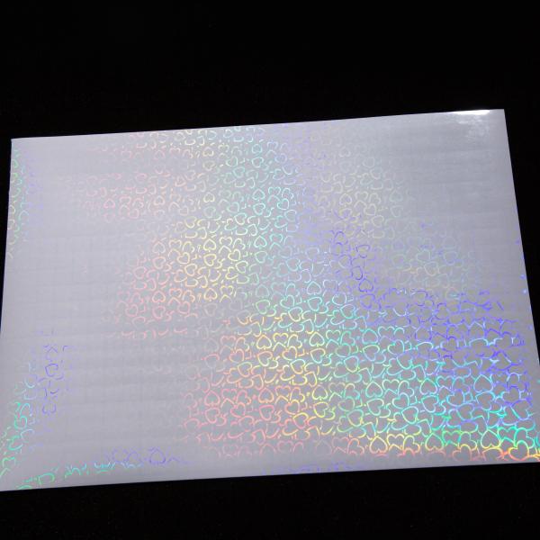 A4 Sheet Transparent PVC PP Heart Holographic Cold Lamination Film Self-Adhesive Decorative Sheet For Durable Lamination