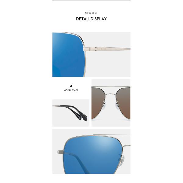 Men Metal Frame Polarized Sunglasses Multiple Color Green Grey Blue UV Protection